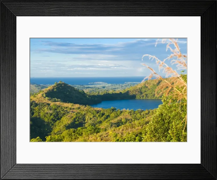 Framed Print : View from Mont Passot above the crater lake Lac Amparihibe and the Indian Ocean Framed Print : View from Mont Passot above the crater lake Lac Amparihibe and the Indian Ocean