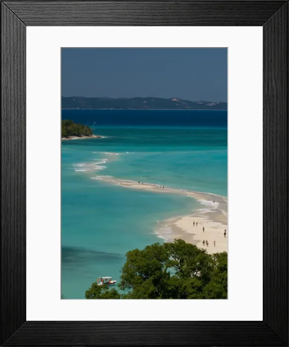 Framed Print : View above a sand bank linking the two little islands of Nosy Iranja near Nosy Be Framed Print : View above a sand bank linking the two little islands of Nosy Iranja near Nosy Be