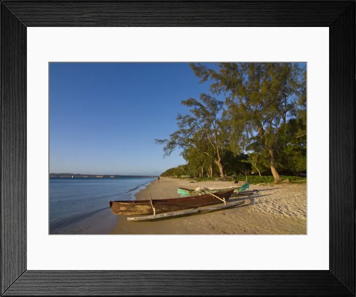 Framed Print : Fishing boat lying on a beautiful beach near Diego Suarez (Antsiranana) Framed Print : Fishing boat lying on a beautiful beach near Diego Suarez (Antsiranana)