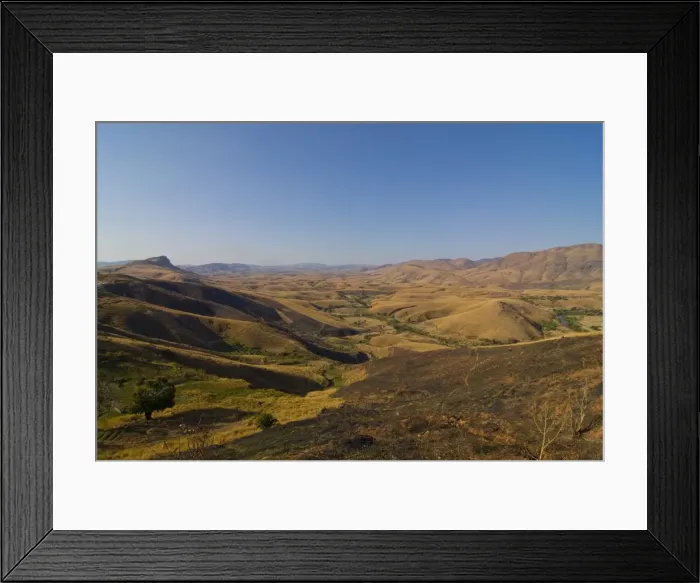 Framed Print : Deforested landscape along the road between Mahajanga and Antanarivo, Madagascar, Africa Framed Print : Deforested landscape along the road between Mahajanga and Antanarivo, Madagascar, Africa