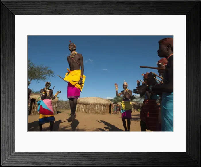 Framed Print : Samburu tribesmen performing traditional dance, Loisaba Wilderness Conservancy Framed Print : Samburu tribesmen performing traditional dance, Loisaba Wilderness Conservancy