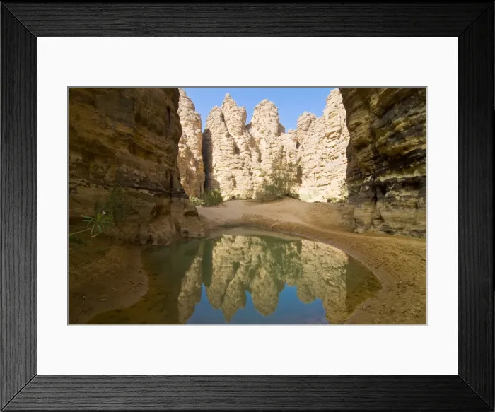 Framed Print : Little pool in the Essendilene Gorge, near Djanet, Southern Algeria, North Africa, Africa