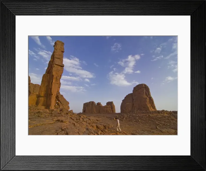 Framed Print : Woman walking around wonderful rock walls, Tasset, Algeria, North Africa, Africa Framed Print : Woman walking around wonderful rock walls, Tasset, Algeria, North Africa, Africa