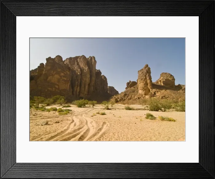 Framed Print : Rock formations near Djanet, Southern Algeria, North Africa, Africa