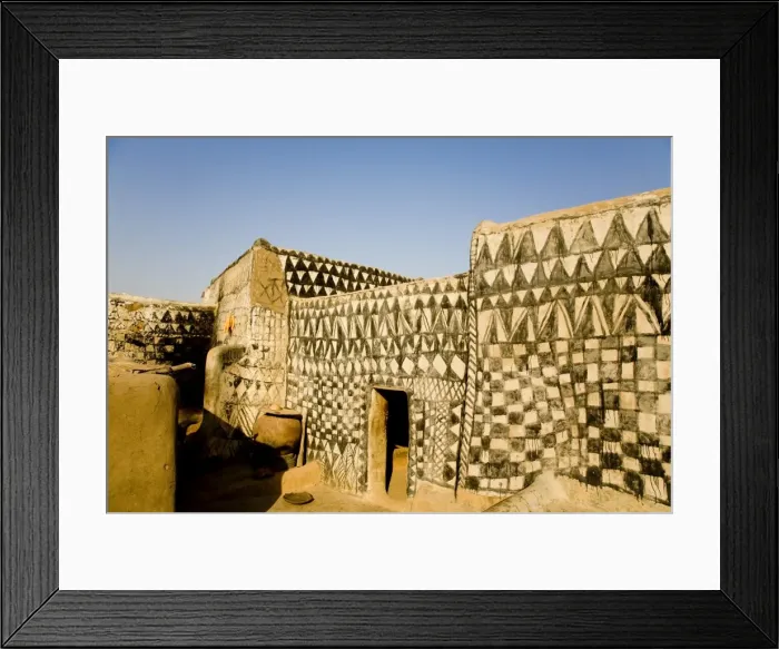 Framed Print : Painted mud house in Tangassogo Village, near the border of Ghana, Burkina Faso Framed Print : Painted mud house in Tangassogo Village, near the border of Ghana, Burkina Faso