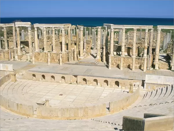 Theatre, Leptis Magna, UNESCO World Heritage Site, Tripolitania, Libya
