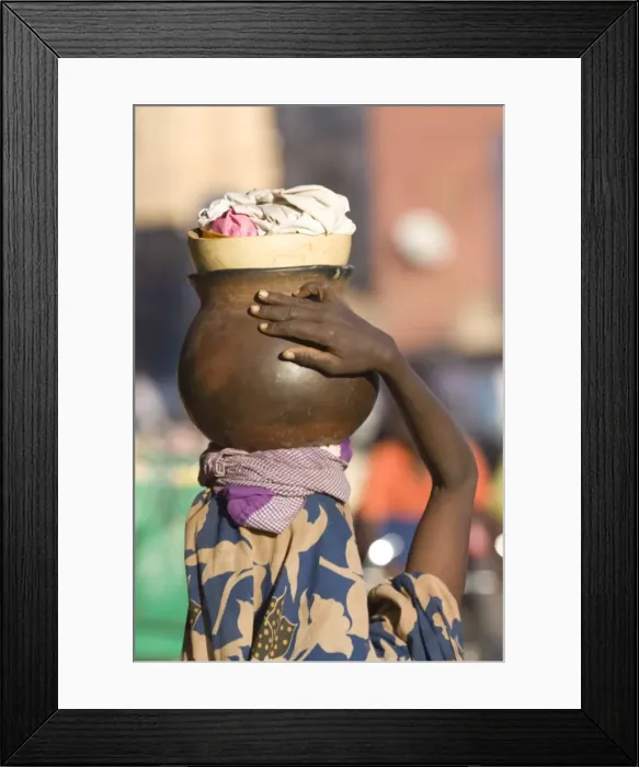 Framed Print : Vendors in the market, Ouagadougou, Burkina Faso, West Africa, Africa
