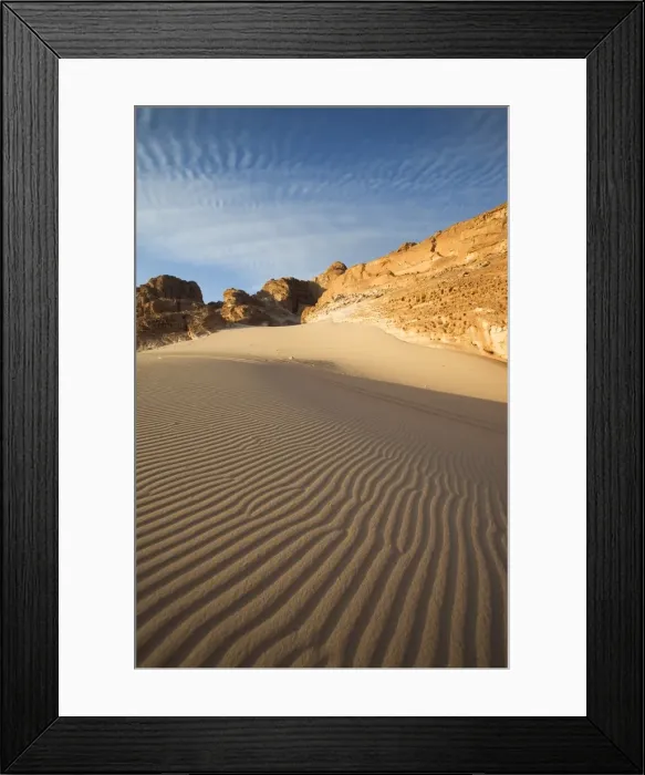Framed Print : Pattern of sun on sand dune in Sinai, Egypt, North Africa, Africa Framed Print : Pattern of sun on sand dune in Sinai, Egypt, North Africa, Africa