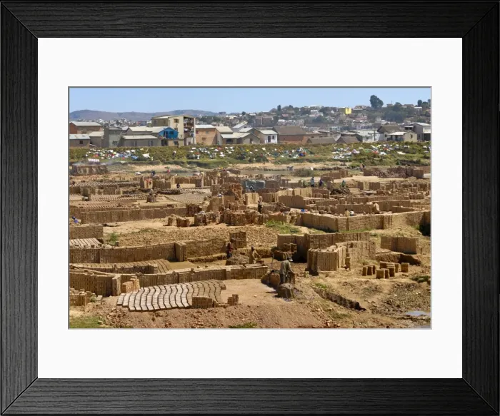 Framed Print : Brick production in Antananarivo, Madagascar, Africa Framed Print : Brick production in Antananarivo, Madagascar, Africa