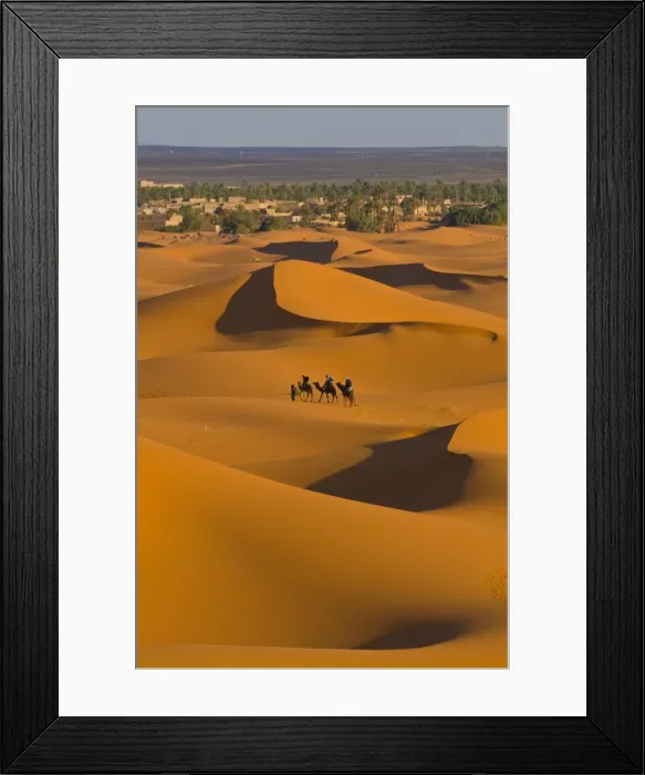 Framed Print : Sand dunes, Merzouga, Morocco, North Africa, Africa