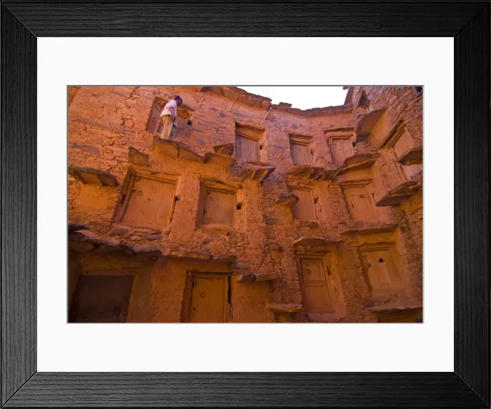 Framed Print : Old ksar (collective granaries) in the southern part of Morocco near Tafraoute Framed Print : Old ksar (collective granaries) in the southern part of Morocco near Tafraoute