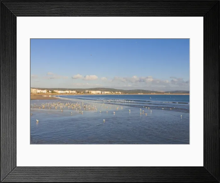 Framed Print : The beach of the coastal city of Essaouira, Morocco, North Africa, Africa