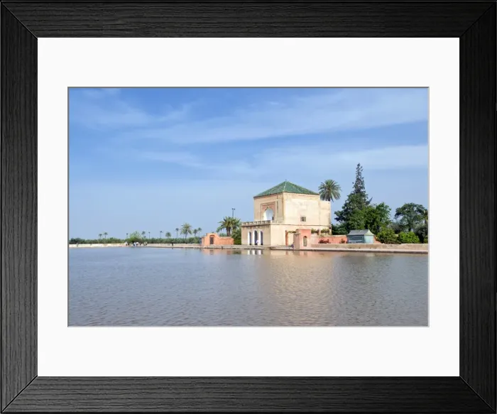 Framed Print : The pavilion and artificial lake of Menara, Menara Gardens, Marrakech, Morocco Framed Print : The pavilion and artificial lake of Menara, Menara Gardens, Marrakech, Morocco