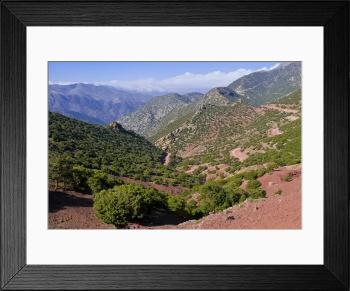 Framed Print : Mountain scenery, seen from the mountain pass Tizi n Test, Atlas Mountains