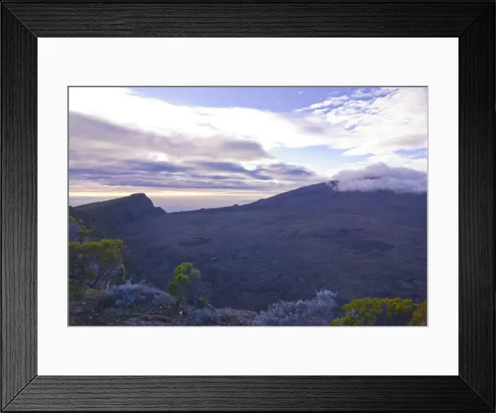 Framed Print : Sunset over the rim of the Volcano of Piton de la Fournaise, La Reunion Framed Print : Sunset over the rim of the Volcano of Piton de la Fournaise, La Reunion