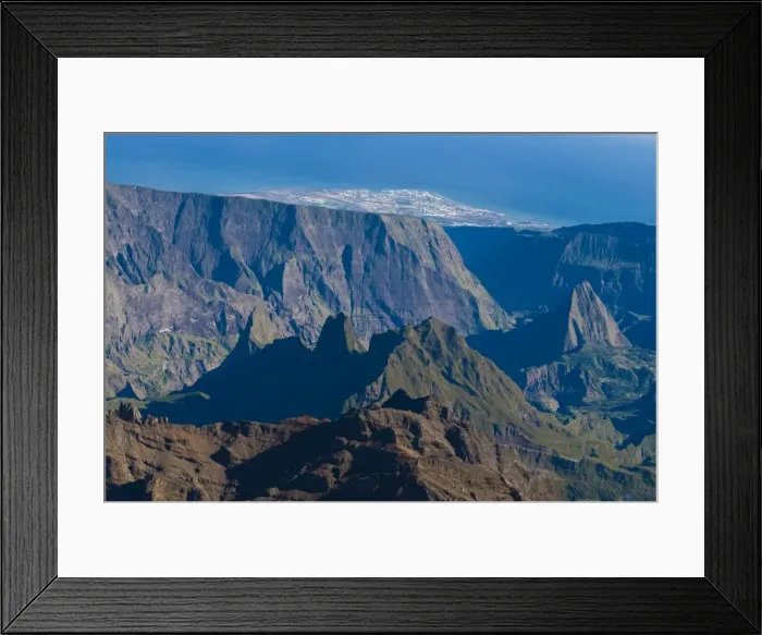 Framed Print : Aerial view of La Reunion, Indian Ocean, Africa Framed Print : Aerial view of La Reunion, Indian Ocean, Africa