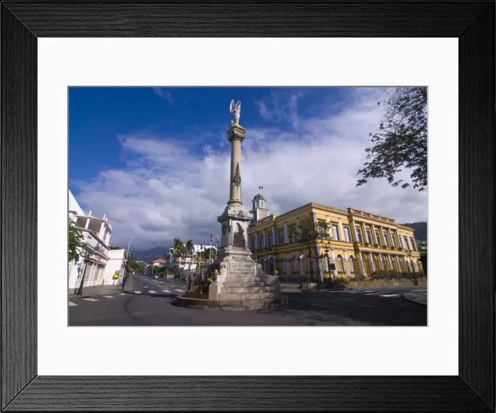 Framed Print : Monument aux Morts in front of the town hall of St-Denis, La Reunion, Indian Ocean Framed Print : Monument aux Morts in front of the town hall of St-Denis, La Reunion, Indian Ocean