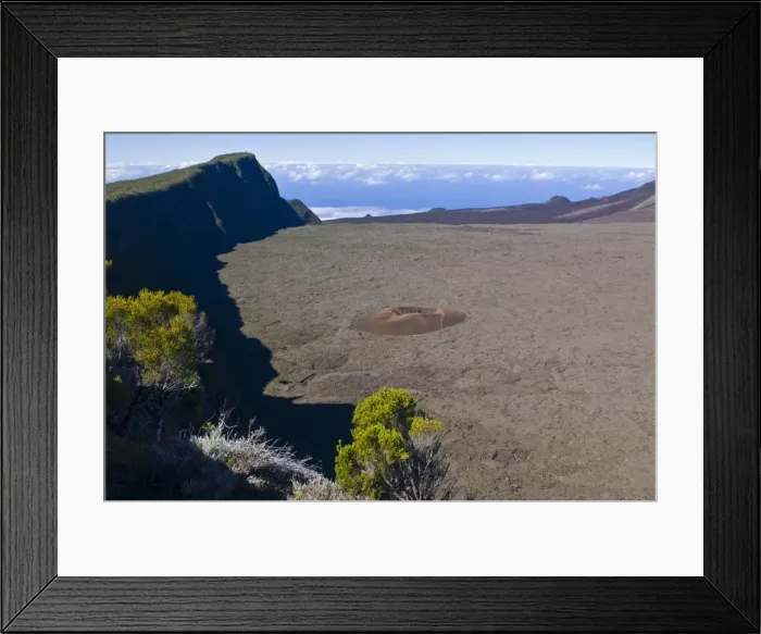 Framed Print : The rim of the Volcano of Piton de la Fournaise, La Reunion, Indian Ocean, Africa Framed Print : The rim of the Volcano of Piton de la Fournaise, La Reunion, Indian Ocean, Africa