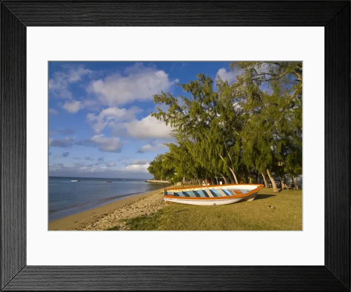 Framed Print : Fishing boat on the beach of Anse aux Anglais in the island of Rodrigues Framed Print : Fishing boat on the beach of Anse aux Anglais in the island of Rodrigues