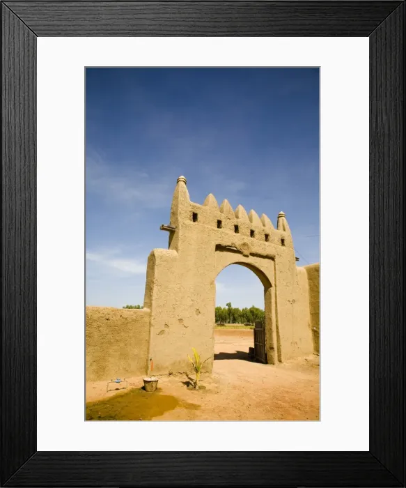 Framed Print : Main gate to Djenne Djenno Hotel, in Djenne, Mali, West Africa, Africa Framed Print : Main gate to Djenne Djenno Hotel, in Djenne, Mali, West Africa, Africa