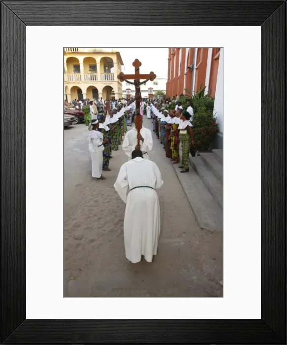Framed Print : Procession outside Lome cathedral, Lome, Togo, West Africa, Africa Framed Print : Procession outside Lome cathedral, Lome, Togo, West Africa, Africa