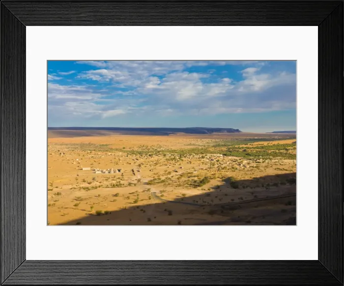 Framed Print : View of a wide canyon in the desert near Atar, Mauritania, Africa Framed Print : View of a wide canyon in the desert near Atar, Mauritania, Africa