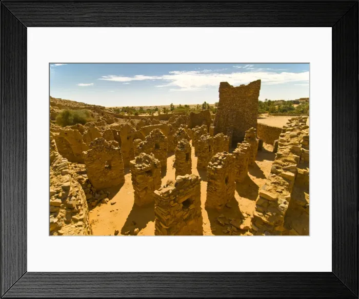 Framed Print : The ruined old caravan center of Ouadane, UNESCO World Heritage Site, Mauritania, Africa Framed Print : The ruined old caravan center of Ouadane, UNESCO World Heritage Site, Mauritania, Africa