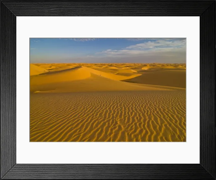 Framed Print : Sand dunes at sunset, near Chinguetti, Mauritania, Africa Framed Print : Sand dunes at sunset, near Chinguetti, Mauritania, Africa