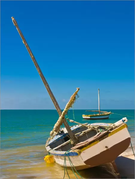Traditional sailing boats in the Banc d Arguin, Mauritania, Africa