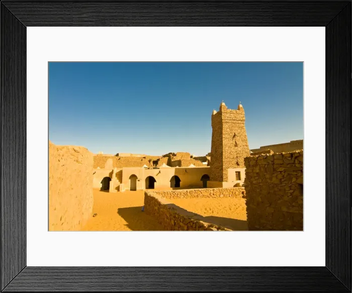Framed Print : The Great Friday Mosque, UNESCO World Heritage Site, Chinguetti, medieval trading centre in northern Framed Print : The Great Friday Mosque, UNESCO World Heritage Site, Chinguetti, medieval trading centre in northern