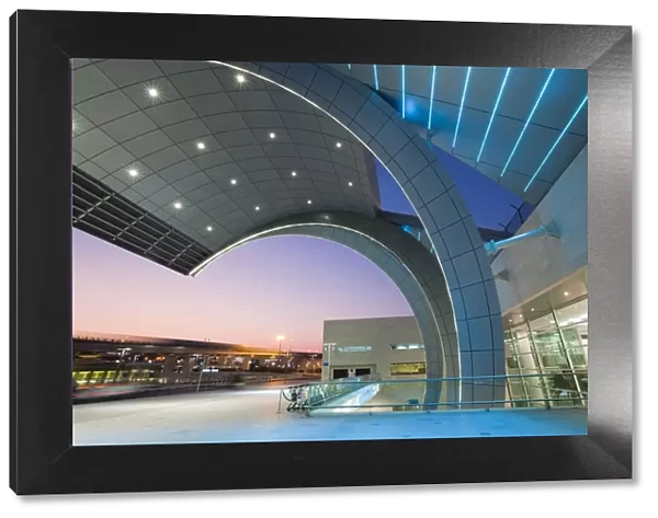 Stylish modern architecture of Terminal 3 opened in 2010, Dubai International Airport