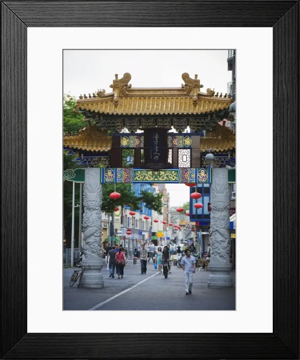 Framed Print : Gate in Chinatown, The Hague, Netherlands, Europe Framed Print : Gate in Chinatown, The Hague, Netherlands, Europe