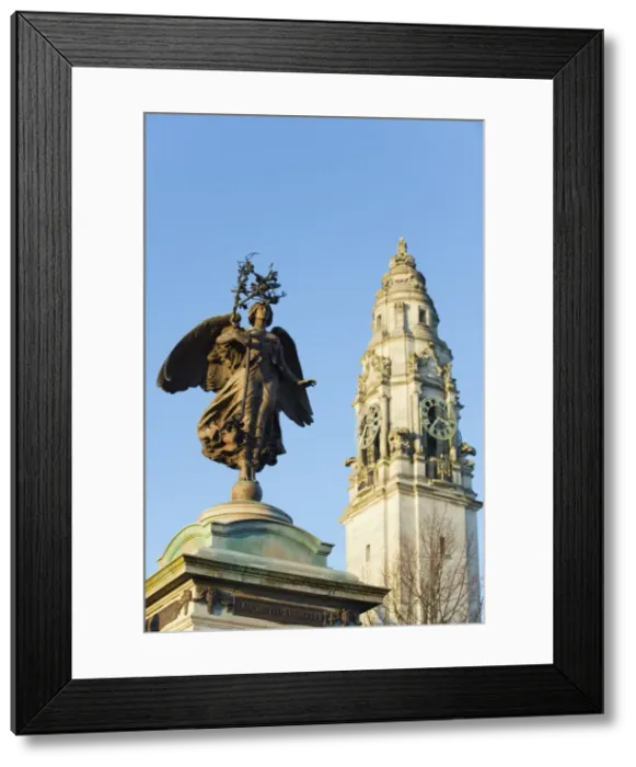Framed Print : Statue on Boer War memorial, Civic Centre City Hall, Cardiff, Wales, United Kingdom Framed Print : Statue on Boer War memorial, Civic Centre City Hall, Cardiff, Wales, United Kingdom