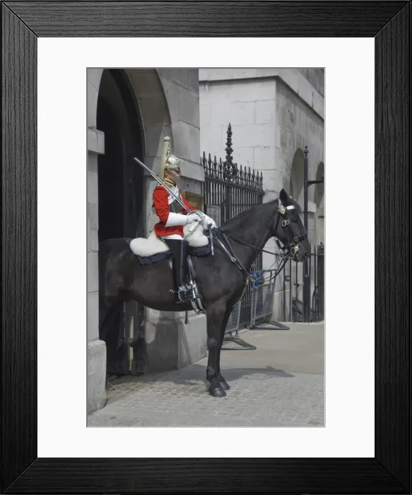 Framed Print : A Horse Guard in Whitehall, London, England, United Kingdom, Europe
