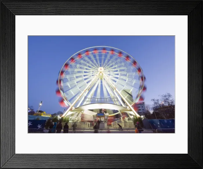 Framed Print : Winter Wonderland Big Wheel, Civic Centre, Cardiff, Wales, United Kingdom, Europe