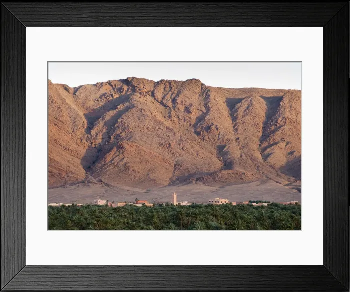 Framed Print : Jorf mountain and date palm oasis, Figuig, province of Figuig, Oriental Region Framed Print : Jorf mountain and date palm oasis, Figuig, province of Figuig, Oriental Region