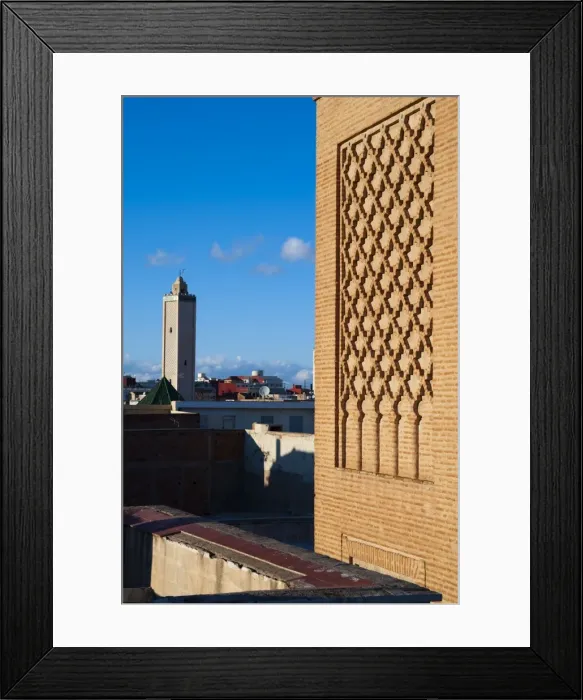 Framed Print : Minaret of Okba and Minaret of Sihara in the background, Oujda, Oriental Region Framed Print : Minaret of Okba and Minaret of Sihara in the background, Oujda, Oriental Region