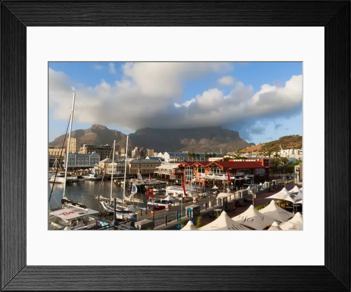 Framed Print : V & A Waterfront with Table Mountain in background, Cape Town, South Africa, Africa Framed Print : V & A Waterfront with Table Mountain in background, Cape Town, South Africa, Africa