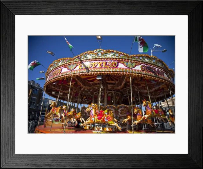Framed Print : Carousel in Cardiff, Wales, United Kingdom, Europe Framed Print : Carousel in Cardiff, Wales, United Kingdom, Europe