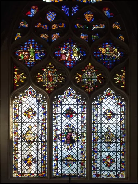 Thomas Becket stained glass window dating from around 1320, Christ Church College Cathedral