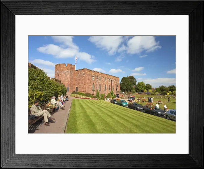 Framed Print : Castle Grounds in summer sun, Shrewsbury, Shropshire, England, United Kingdom, Europe