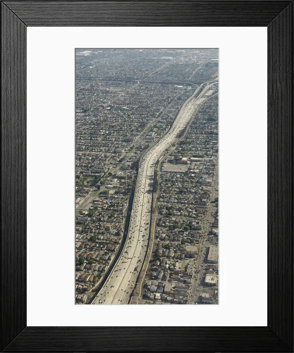 Framed Print : Freeway aerial view, United States of America Framed Print : Freeway aerial view, United States of America