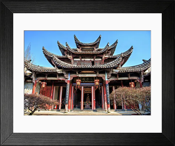 Framed Print : Wenchang Hall (built 1909), Nianbadu ancient town (since 878 AD), Jiangshan City, Zhejiang Province, China