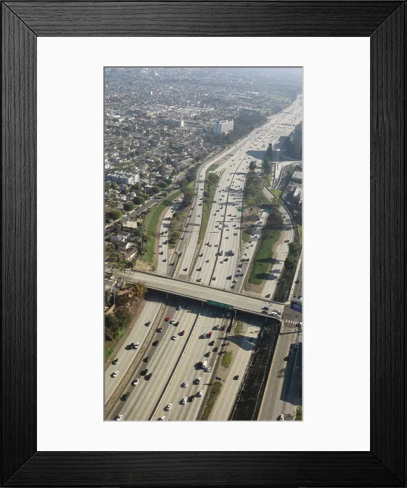 Framed Print : Freeway aerial view, United States of America Framed Print : Freeway aerial view, United States of America
