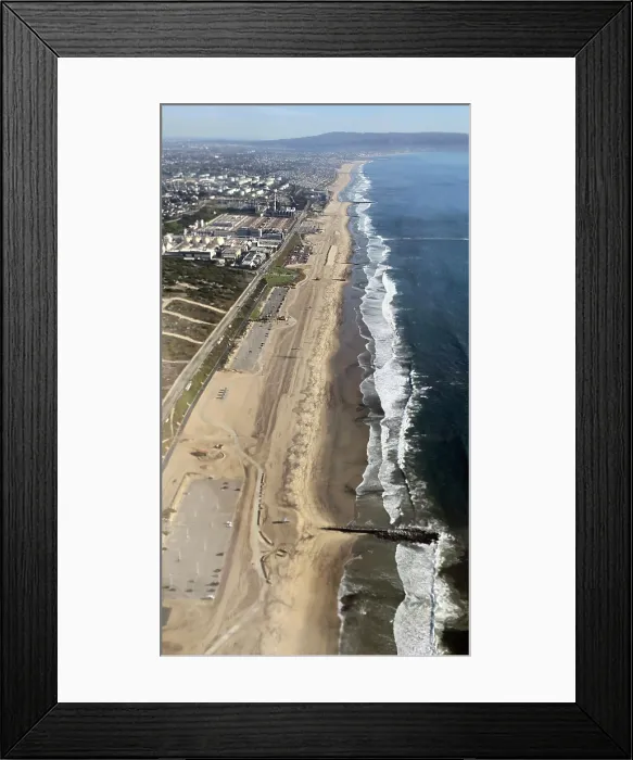 Framed Print : Coastline aerial view, United States of America Framed Print : Coastline aerial view, United States of America