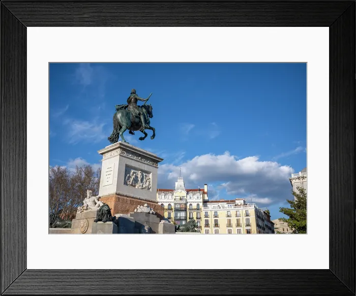 Framed Print : Statue of Felipe IV on horseback in Plaza de Oriente, near the Palacio Real, Madrid, Spain Framed Print : Statue of Felipe IV on horseback in Plaza de Oriente, near the Palacio Real, Madrid, Spain