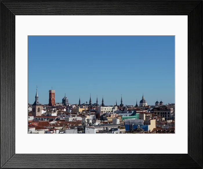 Framed Print : Skyline of the capital city of Madrid, Spain Framed Print : Skyline of the capital city of Madrid, Spain