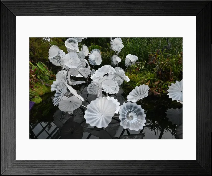 Framed Print : Glass flower sculptures in Rain Cloud dome, Singapore Framed Print : Glass flower sculptures in Rain Cloud dome, Singapore
