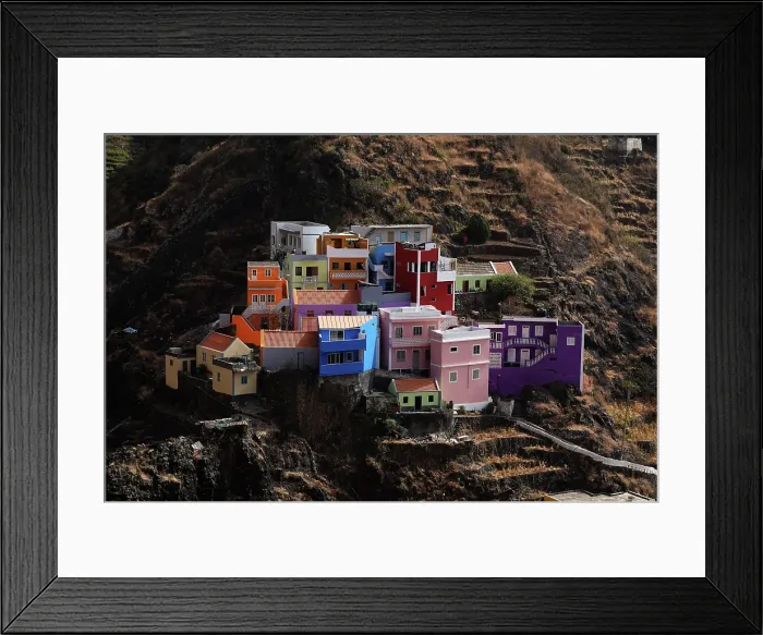 Framed Print : The extraordinary clifftop village of Fontainhas, northern Saint Anthony, Cape Verde Framed Print : The extraordinary clifftop village of Fontainhas, northern Saint Anthony, Cape Verde