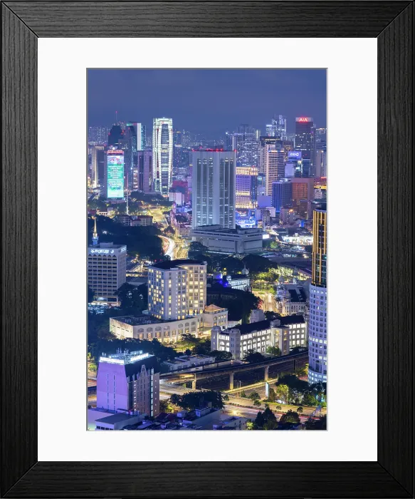 Framed Print : Downtown at dusk, Kuala Lumpur, Selangor, Malaysia Framed Print : Downtown at dusk, Kuala Lumpur, Selangor, Malaysia